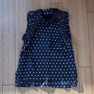 NavyPolka Dot Sleeveless Top